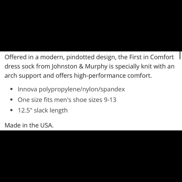 NWT Johnston & Murphy “First In Comfort” Dress Socks - Picture 3 of 5